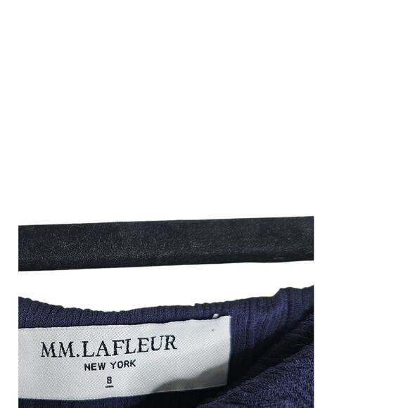 MM Lafleur 8 Montgomery Skirt Navy Micro Pleated Career Classic Knee Length - Picture 5 of 5